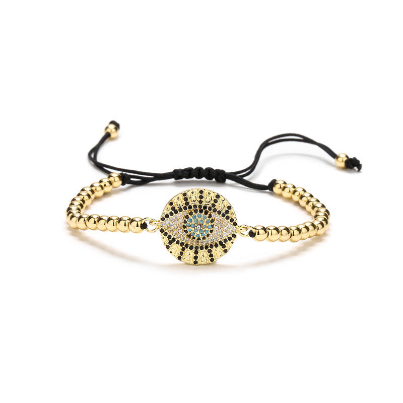 Pulsera de cobre de forma geométrica de ojo demonio al por mayor